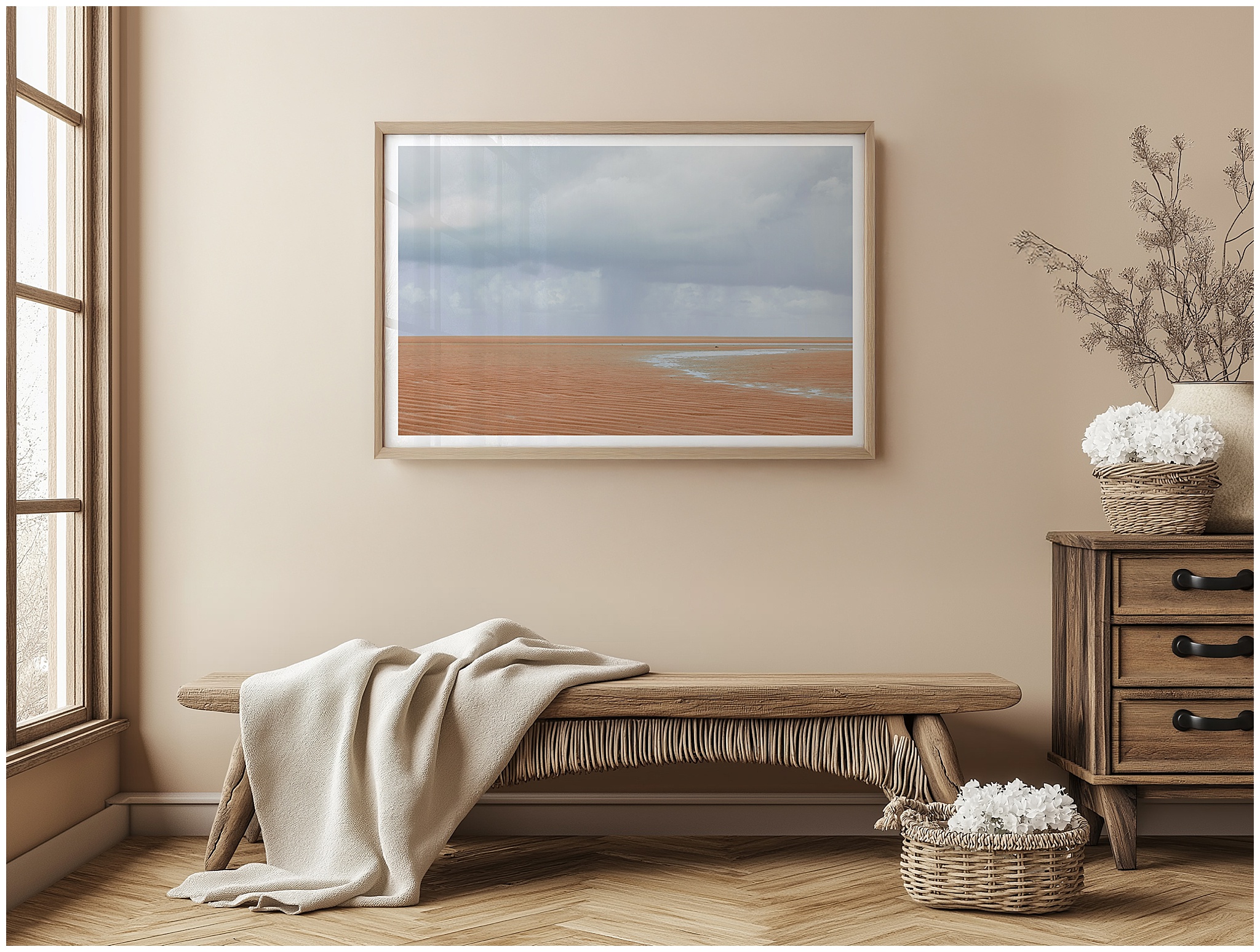 Simple landscape photo print featuring ocean and sky from Salt Sand Sky